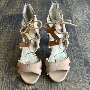 Sam Edelman Circus Women's Suede Lace-Up Sandals Brown